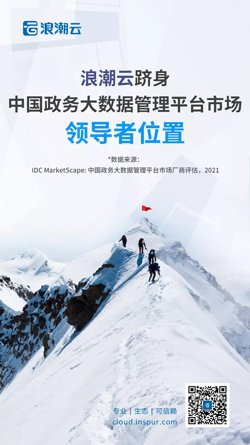 浪潮云跻身中国政务大数据管理平台市场领导者位置